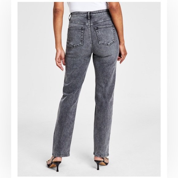 Women's Distressed High-Rise Straight-Leg Jeans, Created for Macy's - Picture 2 of 7